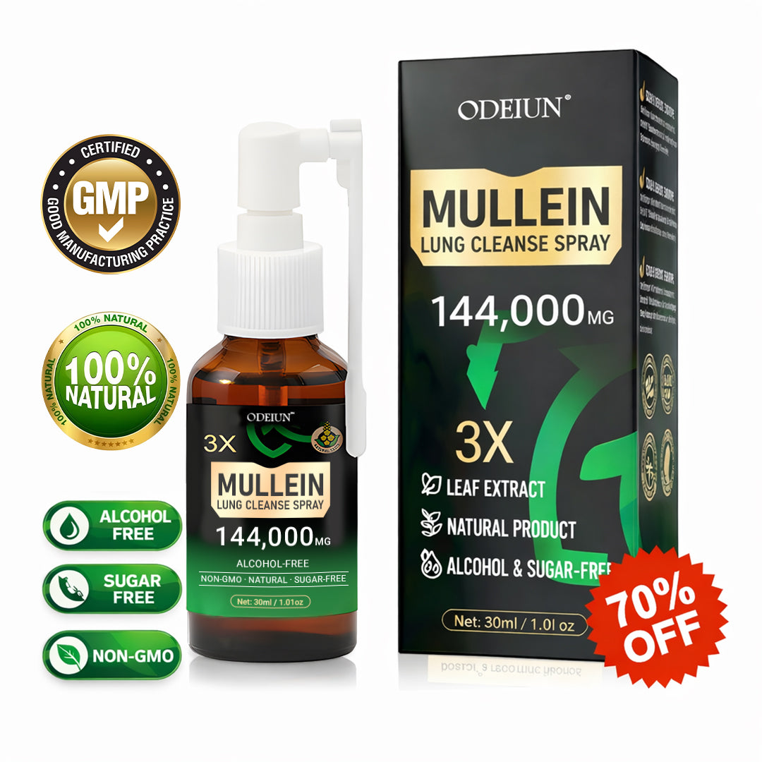 🌿 ODEIUN® 3X Concentrated Mullein Lung Cleanse Spray — Advanced Respiratory Detox & Clear Breathing