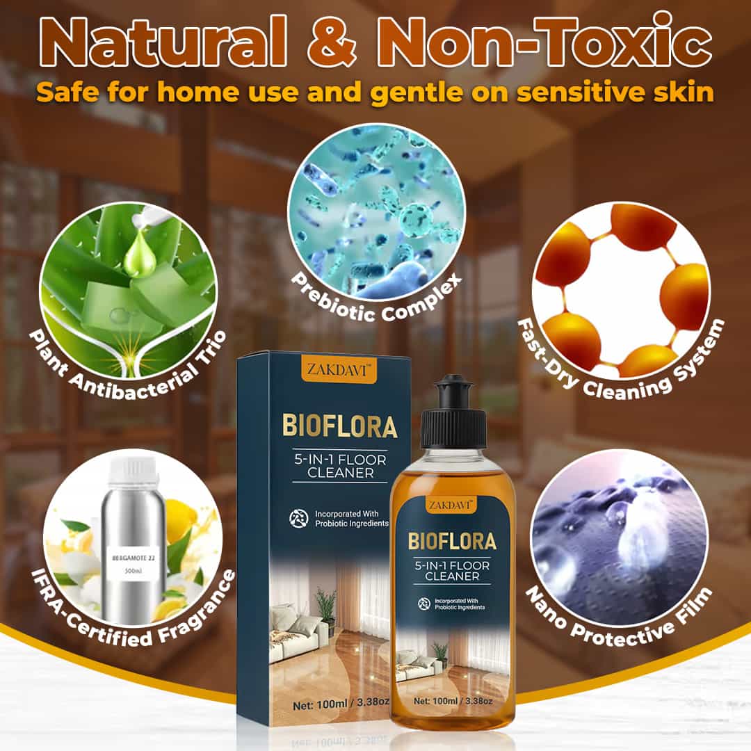 ZAKDAVI™ 5-in-1 Floor Cleaner - Fast-Drying, Antibacterial, and Eco-Friendly Solution